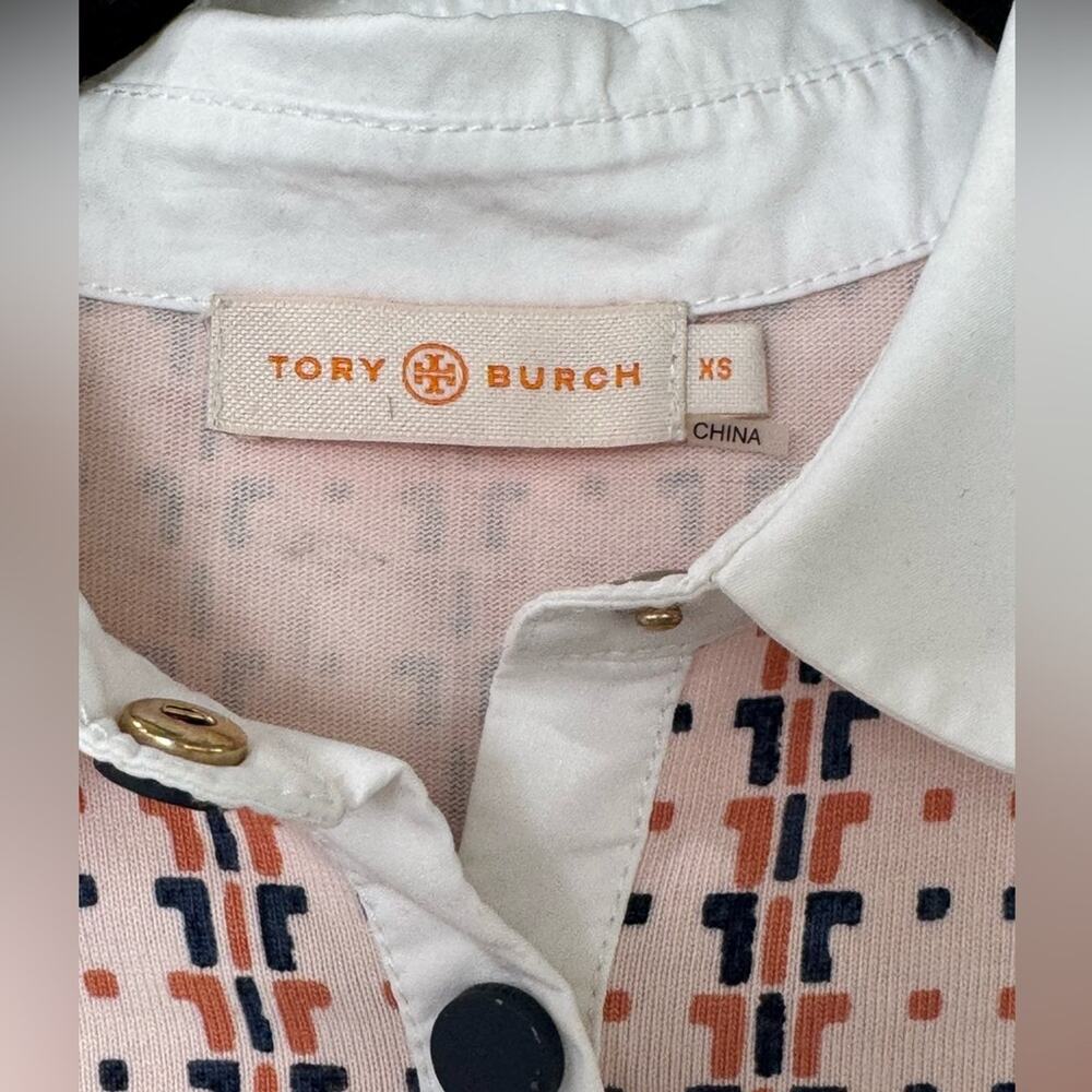 Tory Burch T Pattern Print Collared Knit Dress Sz… - image 3